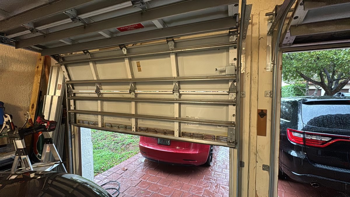 New garage door installed on a Boca Raton home